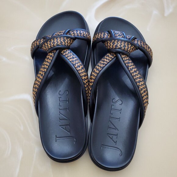 Eric Javits Notti Straw Braid Knot Sandals Size 8.5 - Picture 6 of 11